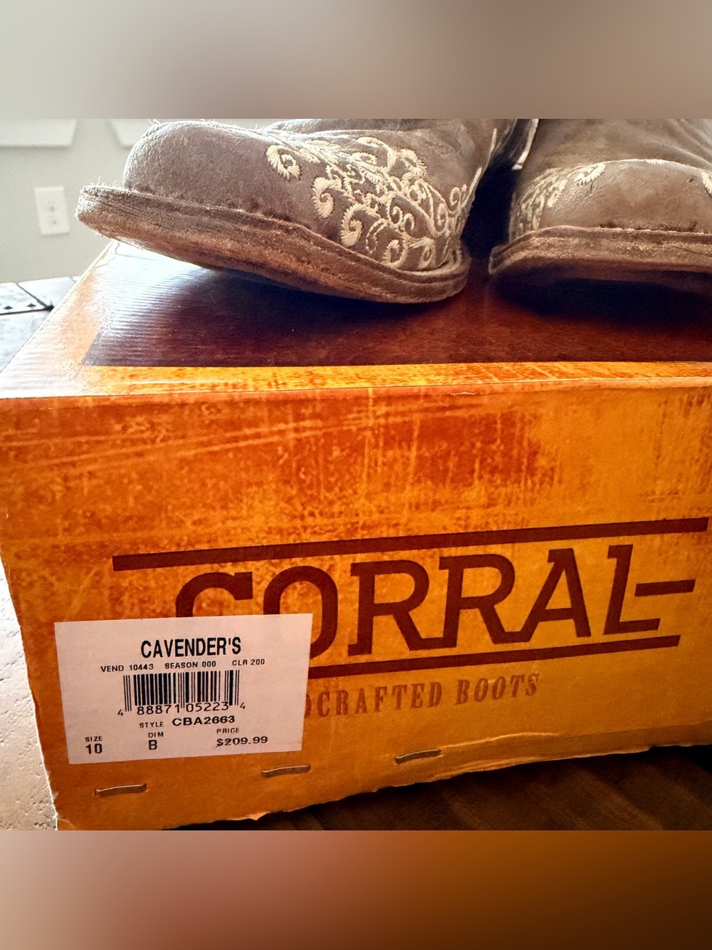 Corral Ladies Brown Crater Bone Embroidery Western Boots - Picture 10 of 10